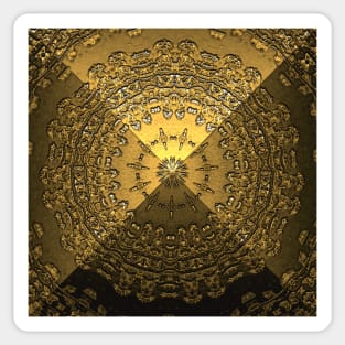 Sacred Geometry 3D Gold Titanium Pyramid Architecture Sticker